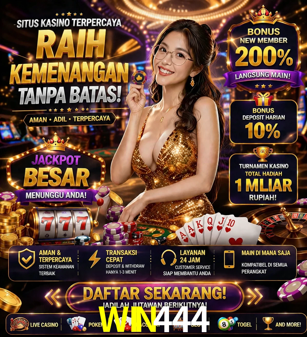 Roleta e blackjack WIN444